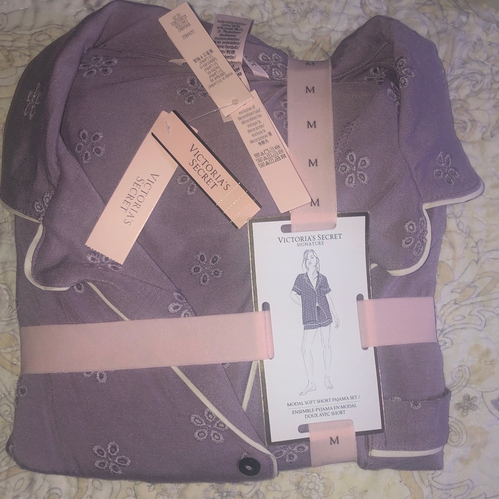 Victoria's Secret Lavender Floral Short Pajama Set